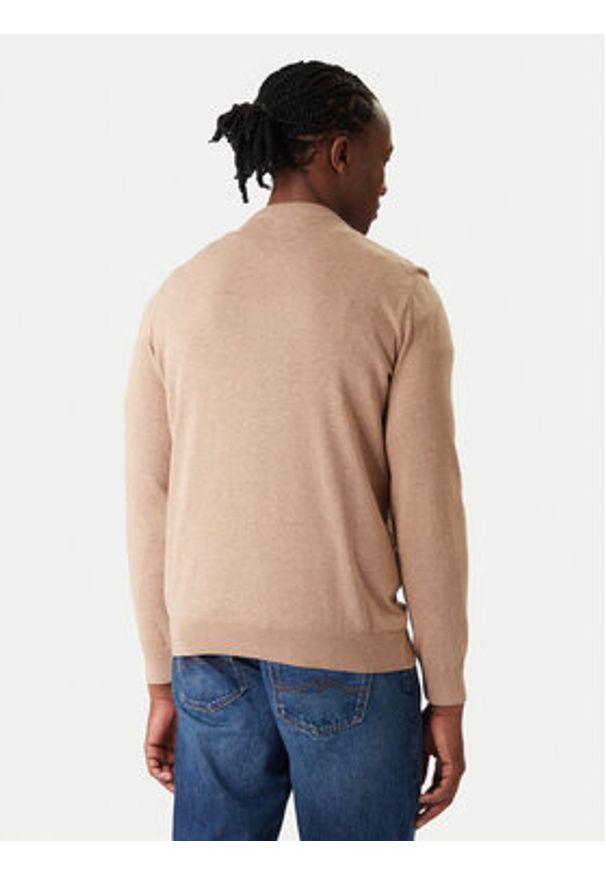 GANT - Gant Sweter 8030561 Beżowy Regular Fit. Kolor: beżowy. Materiał: bawełna