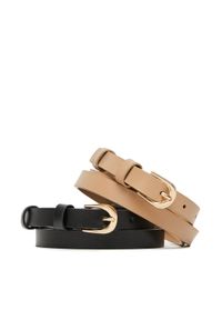 DeeZee Pasek Damski SS22915-A Beżowy. Kolor: beżowy. Materiał: skóra