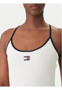 Tommy Jeans Top DW0DW22261 Biały Slim Fit. Kolor: biały. Materiał: bawełna #5