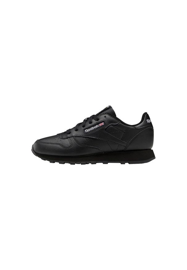 Reebok - Buty na co dzień młodzieżowe REEBOK CLASSIC LEATHER skóra. Okazja: na co dzień. Zapięcie: sznurówki. Kolor: czarny. Materiał: materiał, skóra. Szerokość cholewki: normalna. Model: Reebok Classic. Sport: turystyka piesza
