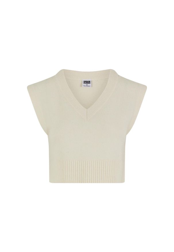 Top bez rękawów dla kobiet Urban Classics. Typ kołnierza: dekolt w kształcie V. Kolor: biały. Materiał: polar. Długość rękawa: bez rękawów. Sezon: zima