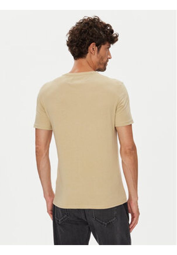Tommy Jeans T-Shirt Jaspe DM0DM20363 Beżowy Slim Fit. Kolor: beżowy. Materiał: bawełna