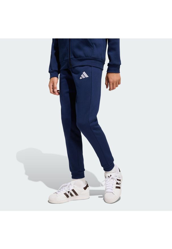 Adidas - Dziecięce spodnie dresowe Entrada26. Kolor: niebieski, biały, wielokolorowy. Materiał: dresówka. Sport: piłka nożna