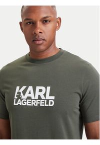 Karl Lagerfeld - KARL LAGERFELD T-Shirt 755780 564235 Zielony Regular Fit. Typ kołnierza: dekolt w karo. Kolor: zielony. Materiał: bawełna #2