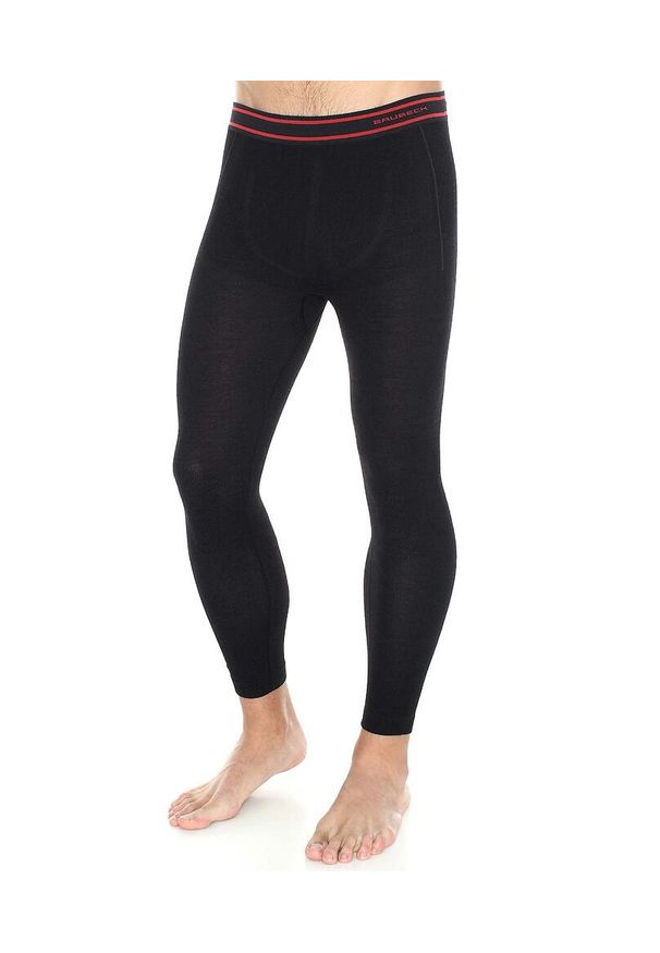 Legginsy wełniane z długą nogawką męskie Brubeck ACTIVE WOOL. Kolor: czarny. Materiał: poliamid, elastan, wełna