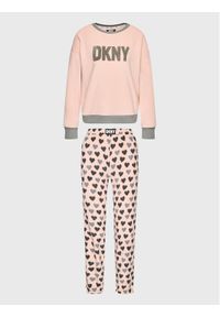 DKNY Piżama YI2822603F Różowy Regular Fit. Kolor: różowy. Materiał: syntetyk #1