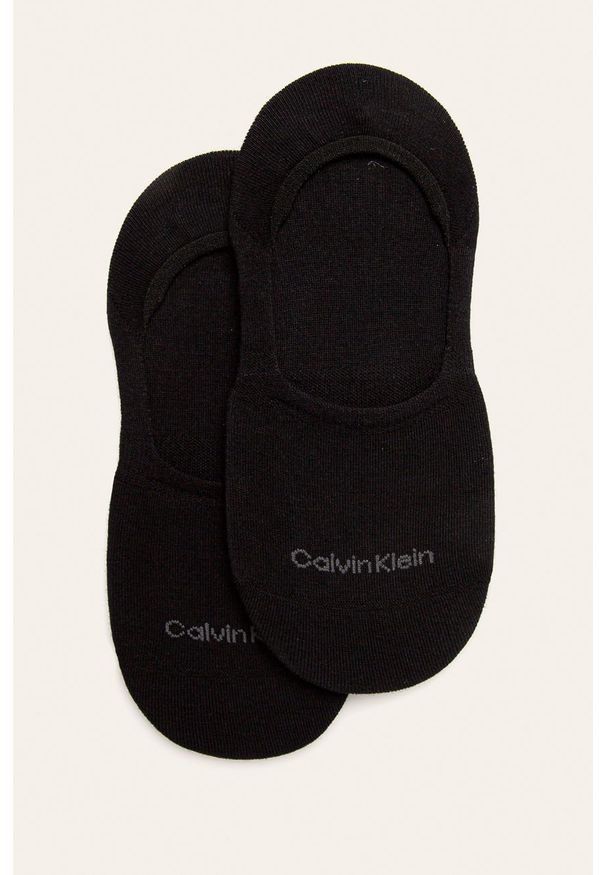 Calvin Klein - Stopki (2-pack). Kolor: czarny. Materiał: bawełna, materiał, poliamid, elastan. Wzór: gładki