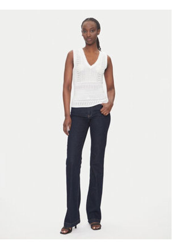 Morgan Top 242-MUSHU Biały Slim Fit. Kolor: biały. Materiał: wiskoza, syntetyk