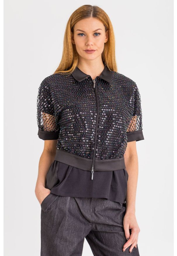 Emporio Armani - BLUZKA emporio armani. Wzór: aplikacja