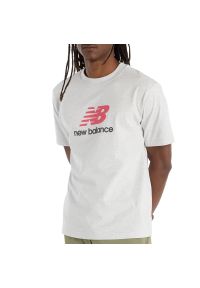 Koszulka męska New Balance MT51500AHH - szara. Kolor: szary. Materiał: bawełna. Długość rękawa: krótki rękaw. Długość: krótkie #1