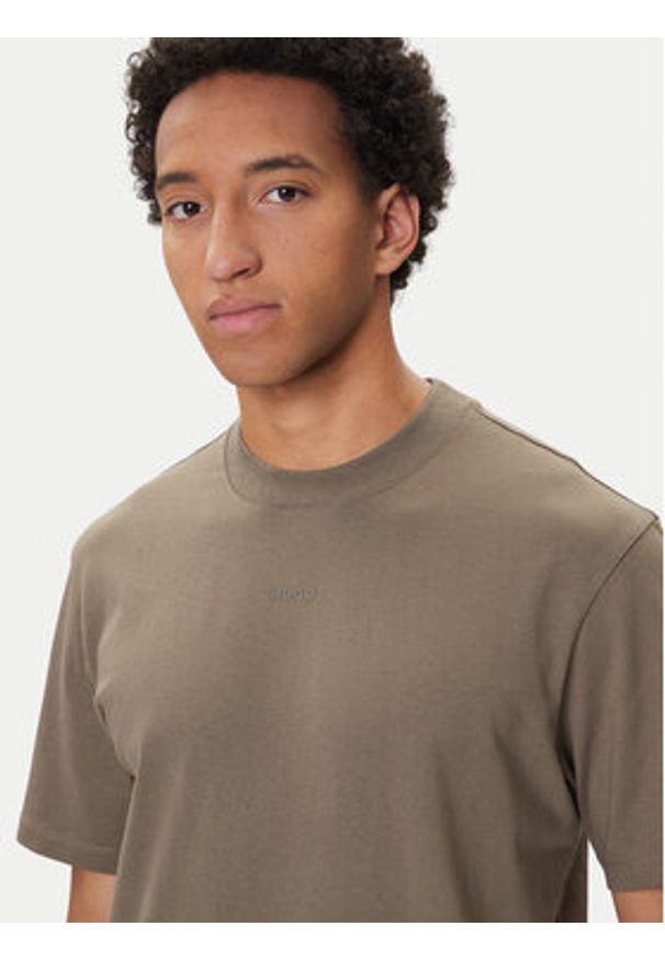 Hugo - HUGO T-Shirt Dapolino 50488330 Zielony Relaxed Fit. Kolor: zielony. Materiał: bawełna