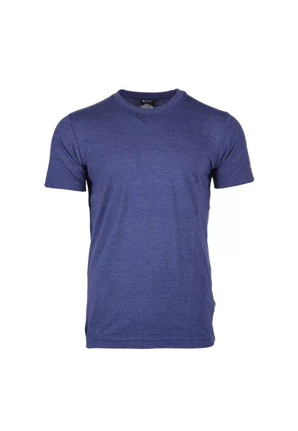 Hi-tec - Koszulka męska Hi-Tec Plain - granatowa, Rozmiar XL. Kolor: niebieski. Materiał: bawełna, materiał. Wzór: jednolity