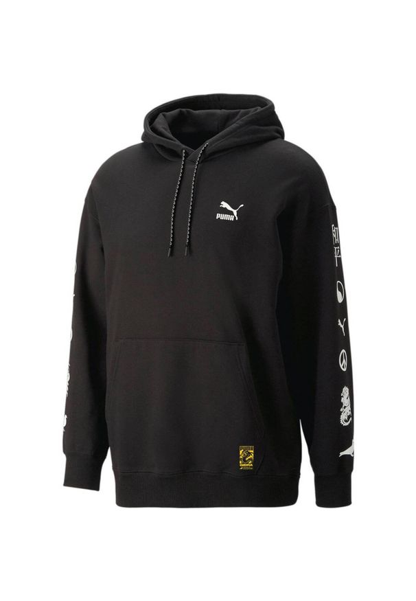 Bluza z kapturem Puma X Staple Graphic Hoodie Tr, Mężczyźni. Typ kołnierza: kaptur. Kolor: czarny. Materiał: materiał, bawełna