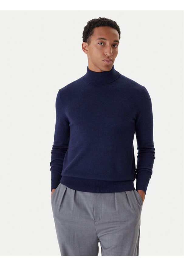 Robe di Kappa Golf 6005650 830 Granatowy Regular Fit. Typ kołnierza: golf. Kolor: niebieski. Materiał: wełna