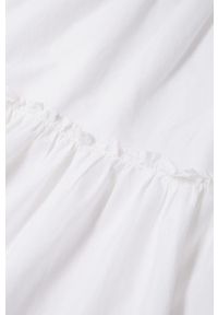 mango - Mango - Sukienka MIKONOS. Kolor: biały. Materiał: tkanina, bawełna, materiał. Wzór: gładki. Typ sukienki: rozkloszowane. Długość: mini #8