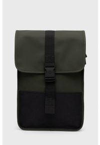 Rains plecak 13700 Buckle Backpack Mini kolor zielony duży gładki. Kolor: zielony. Wzór: gładki #1