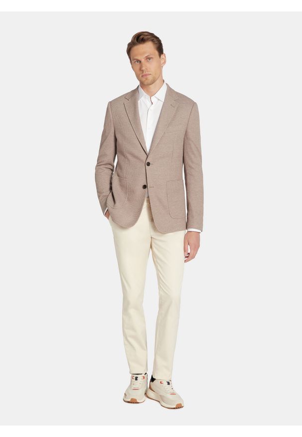 Pako Lorente - PAKO LORENTE - Brązowa marynarka z dzianiny. Kolor: brązowy. Materiał: dzianina. Sezon: jesień