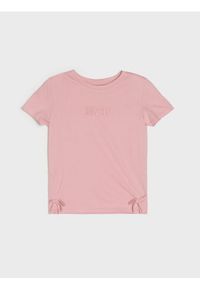 Sinsay - Bawełniana koszulka z haftowanym napisem - różowy. Kolor: różowy. Materiał: bawełna. Wzór: napisy, haft #1