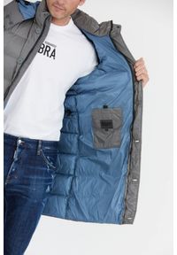 Blauer USA - BLAUER Stalowa długa puchowa kurtka męska Gus z odpinanym kapturem, Rozmiar XL. Kolor: srebrny. Materiał: puch. Długość: długie #2