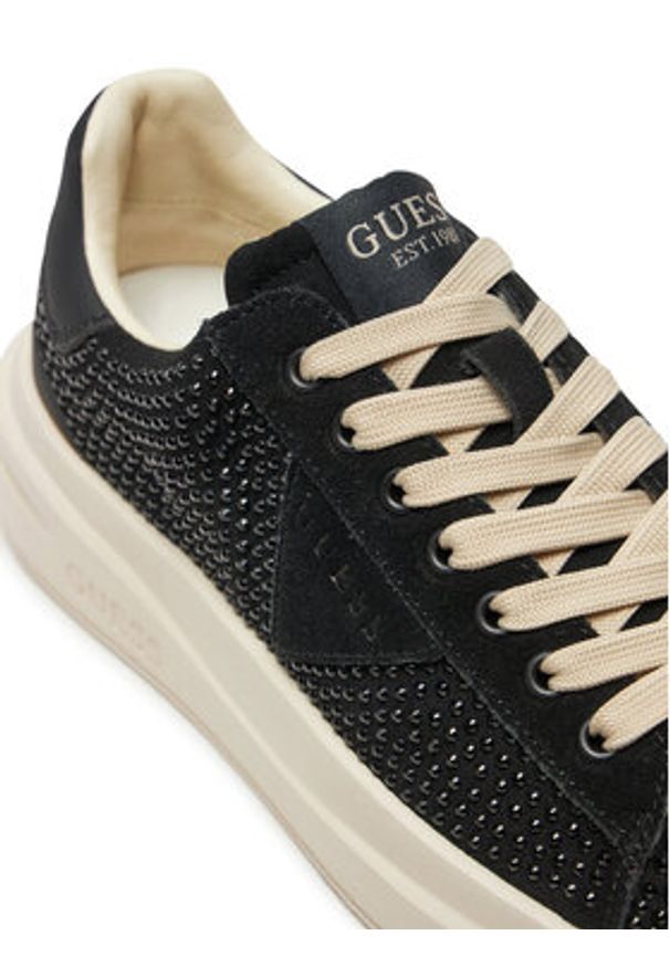 Guess Sneakersy FLPELB SUE12 Czarny. Kolor: czarny. Materiał: skóra