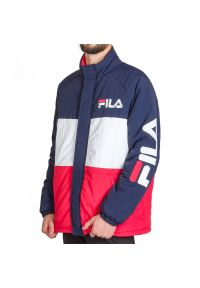 Fila - FILA MEN NIKOLLA PADDED JACKET > 687287-G06. Materiał: poliester, materiał, poliamid. Wzór: aplikacja. Sezon: zima. Styl: klasyczny