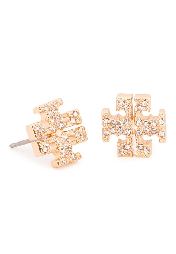 Tory Burch Kolczyki Crystal Logo Stud Earring 53423 Złoty. Materiał: złote. Kolor: złoty