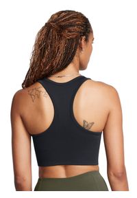 Biustonosz treningowy damski Under Armour Vanish Seamless Mid Bra - czarny. Kolor: czarny. Materiał: dzianina, nylon, elastan, materiał. Sport: fitness, kolarstwo