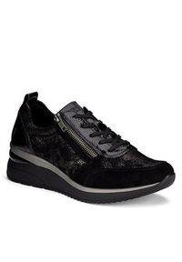 Remonte Sneakersy D2401-02 Czarny. Kolor: czarny. Materiał: materiał #5