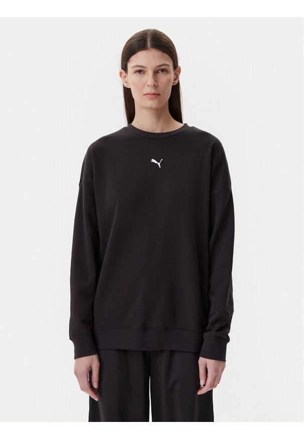 Puma Bluza Ess 685401 Czarny Oversize. Kolor: czarny. Materiał: syntetyk, bawełna