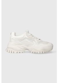 Steve Madden sneakersy Tailgate kolor biały SM11002661. Nosek buta: okrągły. Zapięcie: sznurówki. Kolor: biały. Materiał: guma. Obcas: na platformie #1