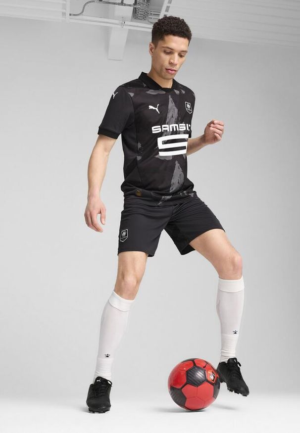 Puma - Męskie szorty Stade Rennais F.C. 24/25 PUMA Flat Dark Gray White Black. Kolor: biały, wielokolorowy, czarny, szary. Sport: piłka nożna