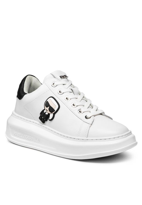 Karl Lagerfeld - Sneakersy KARL LAGERFELD - KL62530 White Lthr. Kolor: biały. Materiał: skóra. Wzór: aplikacja