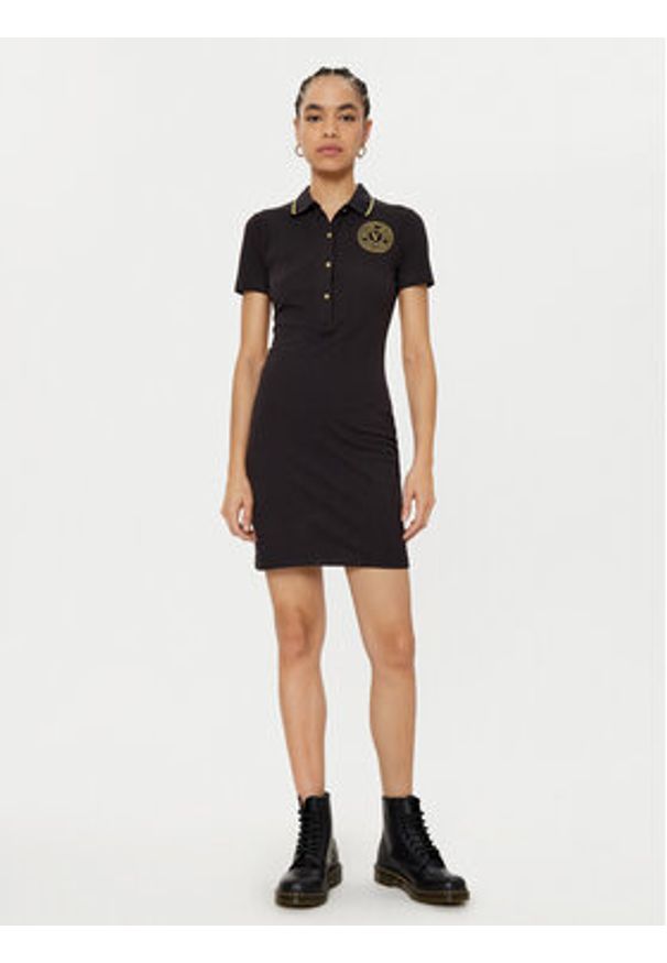 Versace Jeans Couture Sukienka codzienna 78HAOT01 Czarny Regular Fit. Okazja: na co dzień. Kolor: czarny. Materiał: bawełna. Typ sukienki: proste. Styl: casual