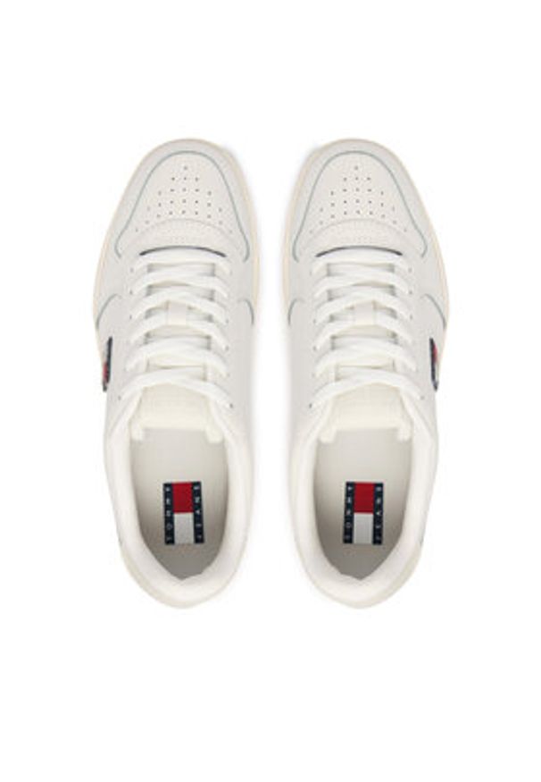 Tommy Jeans Sneakersy Tjw Basket EN0EN02980 Biały. Kolor: biały. Materiał: skóra