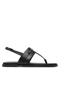 Calvin Klein Sandały Flat Tp Sandal Metal Bar Lth HW0HW02031 Czarny. Kolor: czarny #1