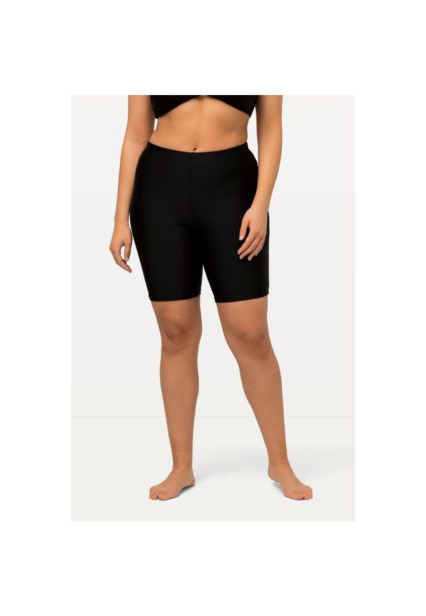 ULLA POPKEN - Damskie Spodenki do pływania szybkoschnące. Kolekcja: plus size. Kolor: czarny. Materiał: elastan, poliamid, materiał
