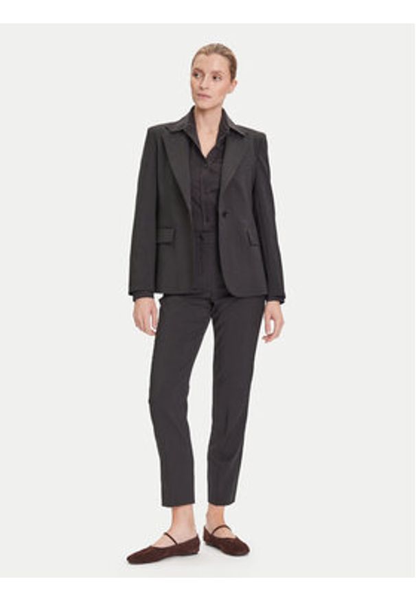Weekend Max Mara Spodnie materiałowe Canon 2525136171 Czarny Slim Fit. Kolor: czarny. Materiał: wełna