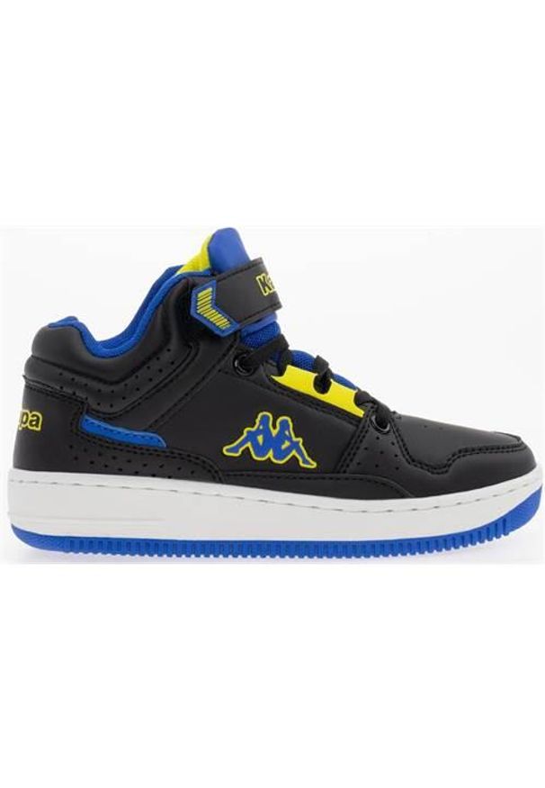 Buty do chodzenia dla dzieci Kappa Jonscha. Zapięcie: rzepy. Kolor: czarny, wielokolorowy. Materiał: guma, syntetyk, tkanina, materiał. Szerokość cholewki: normalna. Sport: turystyka piesza