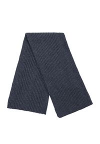 Ochnik - Granatowy szalik męski. Kolor: niebieski. Materiał: dzianina. Wzór: ze splotem. Styl: elegancki #2