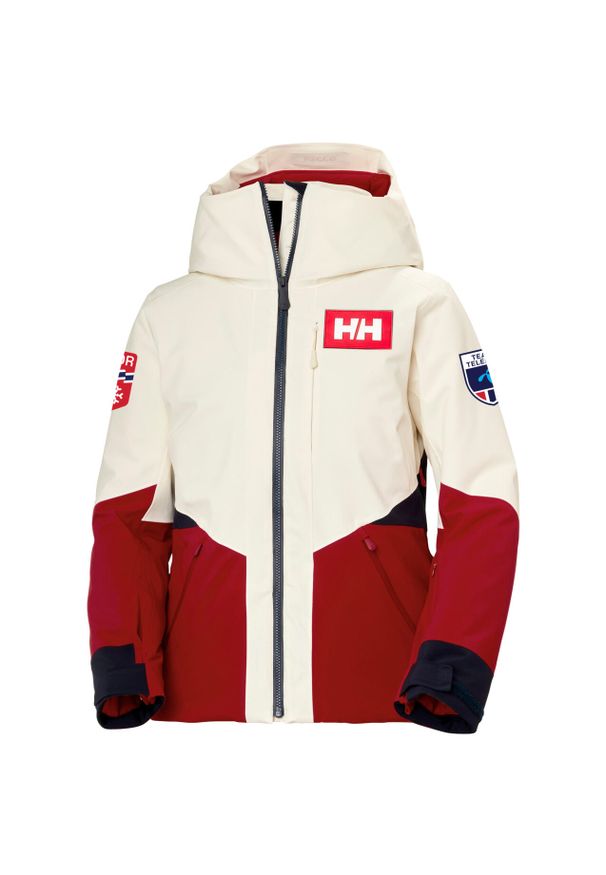 Damska kurtka narciarska z kapturem Helly Hansen Kvitfjell Race Ins. Typ kołnierza: kaptur. Kolor: beżowy. Sezon: zima. Sport: narciarstwo