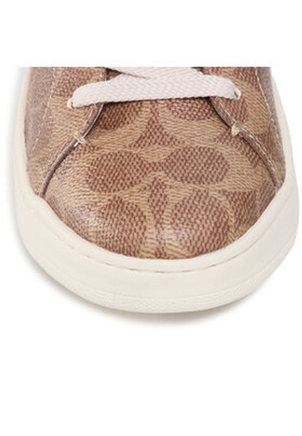 Coach Sneakersy Lowline Luxe Sig G5061 Brązowy. Kolor: brązowy. Materiał: skóra