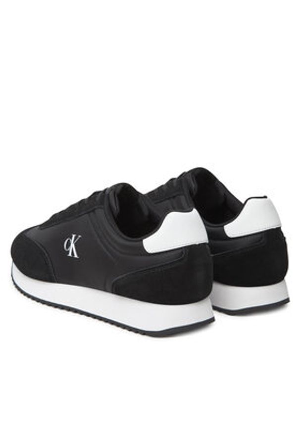 Calvin Klein Jeans Sneakersy Retro Runner Lace Up Ny-Su YM0YM01325 Czarny. Kolor: czarny. Materiał: skóra