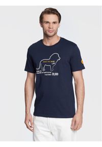 Save The Duck T-Shirt DT1008M PESY15 Granatowy Regular Fit. Kolor: niebieski. Materiał: bawełna #1