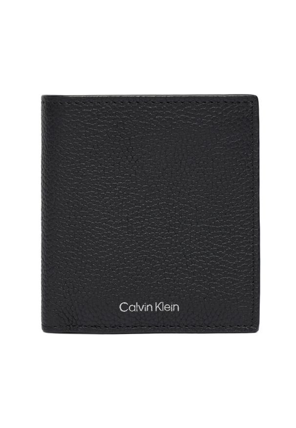 Calvin Klein Mały Portfel Męski Foil Emboss Slim Billfold LV04D1064G Czarny. Kolor: czarny. Materiał: skóra