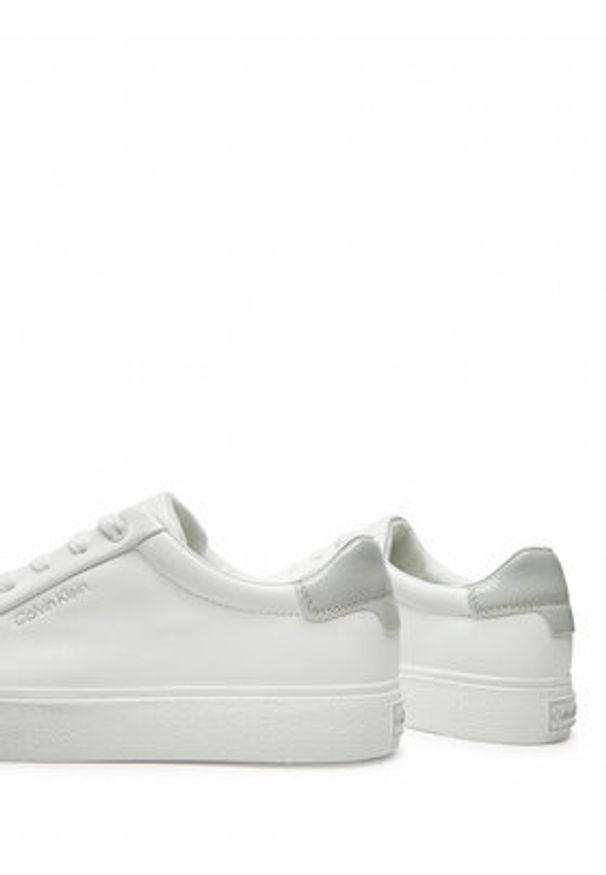Calvin Klein Sneakersy Vulc Lace Up Texture Fox - Lth HW0HW02439 Biały. Kolor: biały. Materiał: skóra