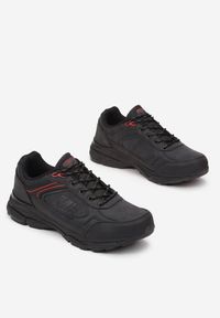 Born2be - Czarno-Czerwone Buty Sportowe Iomite. Wysokość cholewki: przed kostkę. Nosek buta: okrągły. Kolor: czarny. Szerokość cholewki: normalna #2