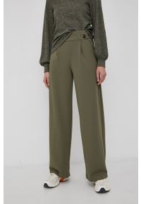JDY Spodnie damskie kolor zielony szerokie high waist. Stan: podwyższony. Kolor: zielony