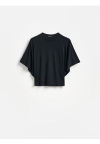 Reserved - T-shirt z modalem - czarny. Kolor: czarny. Materiał: dzianina #1