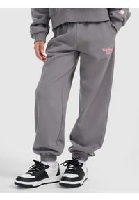 4f - 4F Spodnie dresowe joggery dziewczęce - szare 134 (8-9 lat). Okazja: na co dzień. Stan: podwyższony. Kolor: szary. Materiał: dresówka. Długość: do kostek. Sezon: lato. Styl: casual #2