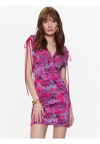 Versace Jeans Couture Sukienka codzienna 74HAO921 Różowy Regular Fit. Okazja: na co dzień. Kolor: różowy. Materiał: syntetyk. Typ sukienki: proste. Styl: casual